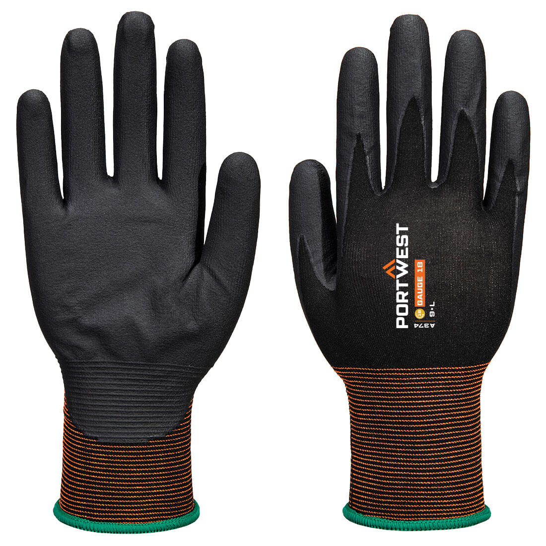 Rękawice GP Grip 18 z mikropianki nitrylowej — Czarny