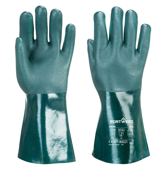 Zweischichtiger PVC-Handschuh 35cm