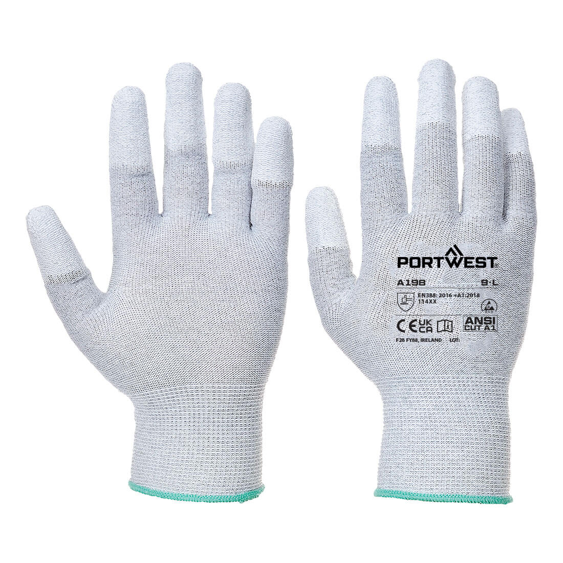 Antistatic PU F-Tip Glove Pk12 — Szary