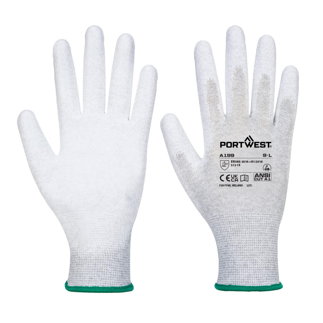 Antistatic PU Palm Glove Pk12 — Szary