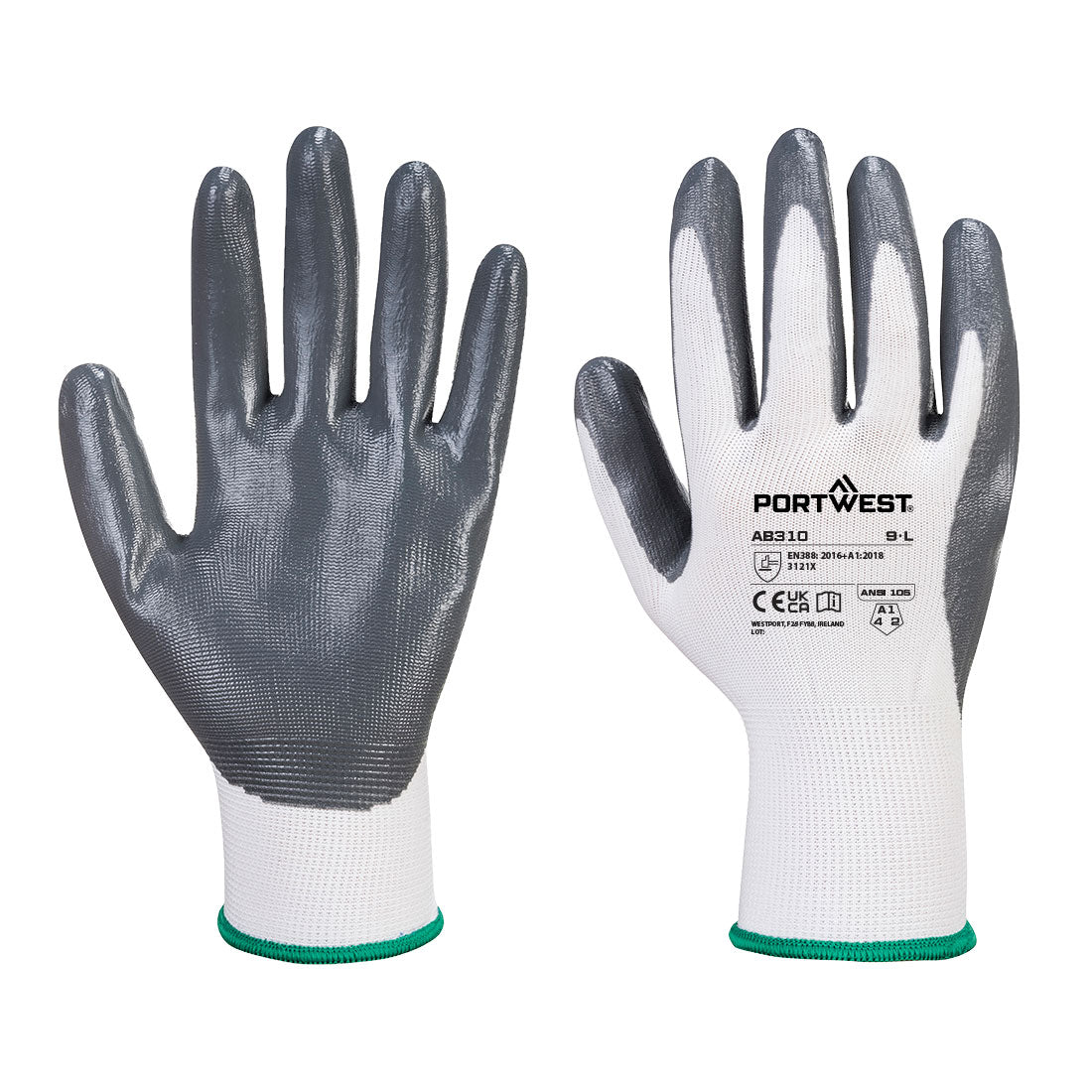 Grip 13 Nitrile Glove  (PK12) — Biały/Szary