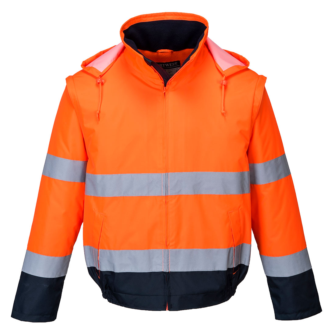 Kurtka ostrzegawcza 2 w 1 Essential Bomber — Pomarańczowy/Granat