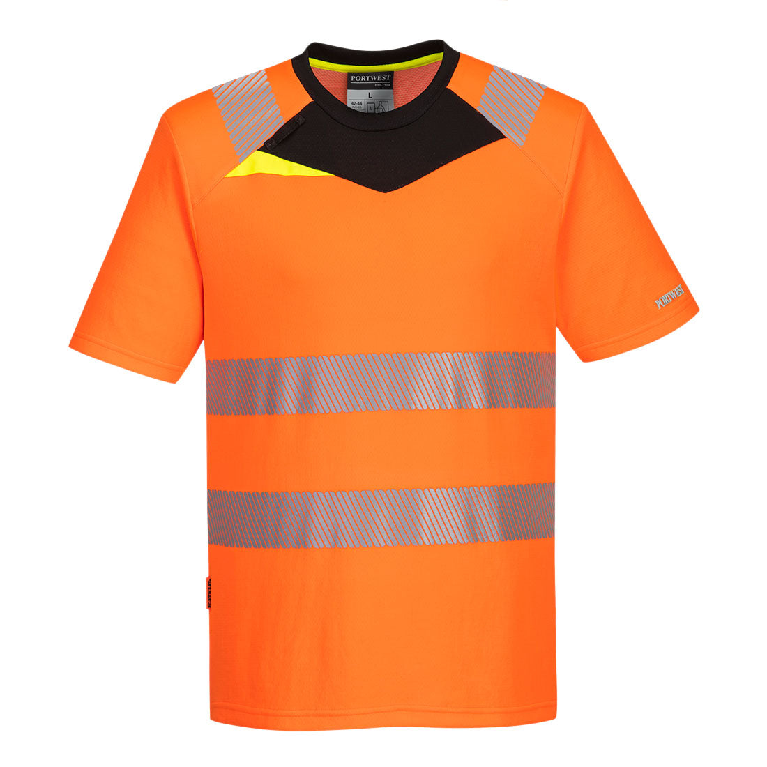 T-Shirt ostrzegawczy DX4 z krótkim rękawem — Pomarańczowy/Czarny