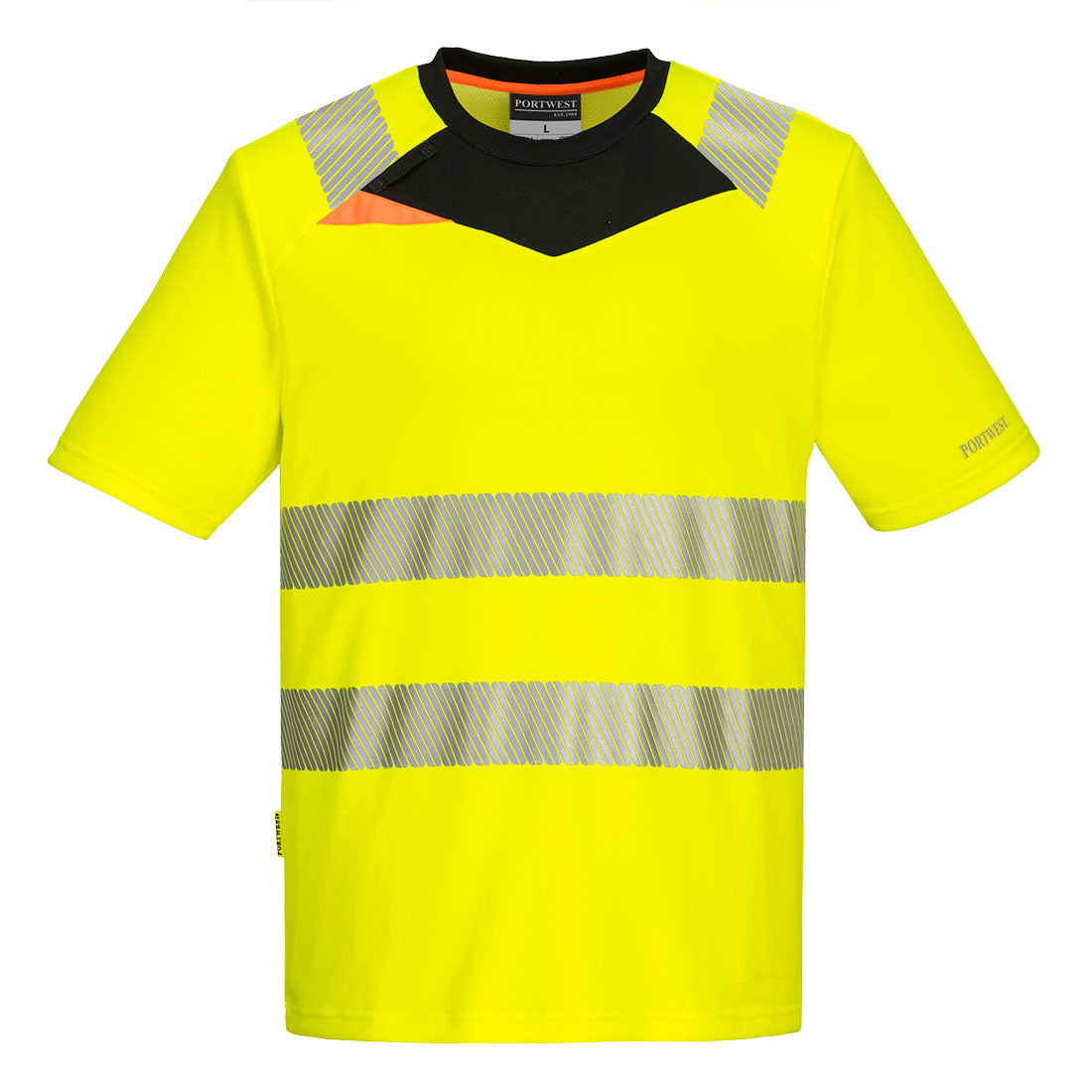 T-Shirt ostrzegawczy DX4 z krótkim rękawem — Żółty/Czarny