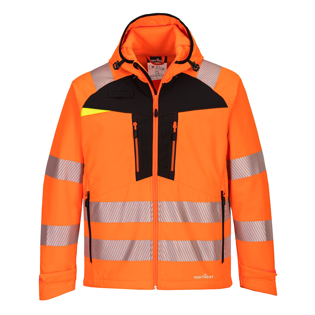 Softshell ostrzegawczy DX4 (3L) — Pomarańczowy/Czarny