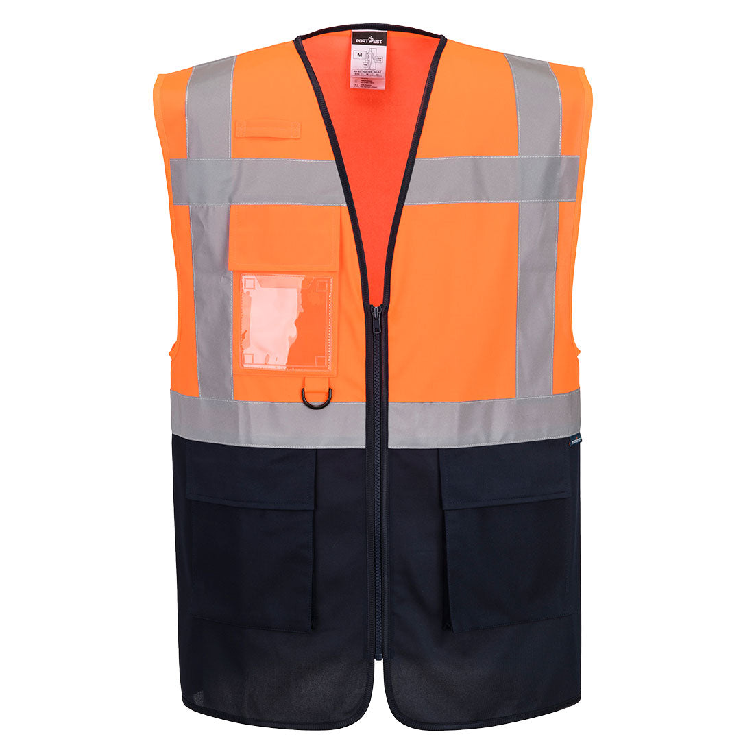 ES1 Essential Kamizelka Reprezentacyjna Hi-Vis z Kontrastem — Pomarańczowy/Granat