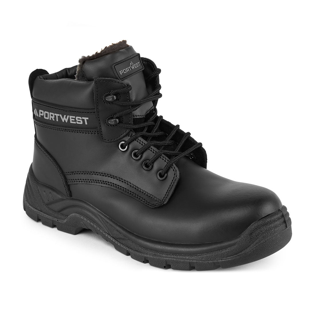 Kompozytowe skórzane buty do kostki S3S SR — Czarny