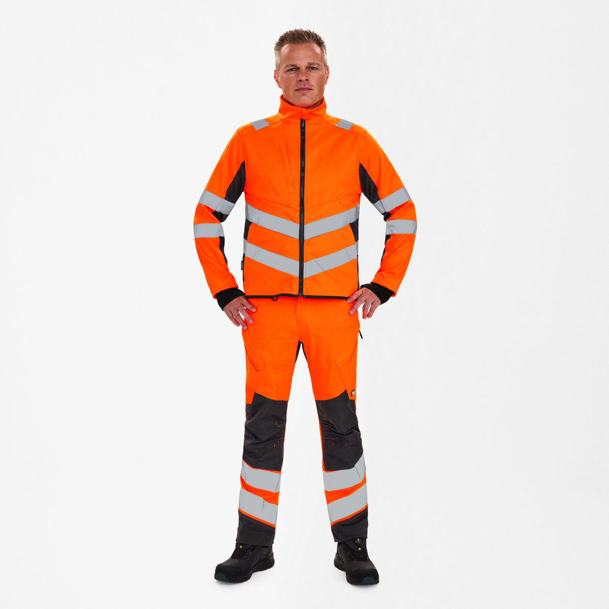 Ostrzegawcza kurtka robocza z elastycznym materiałem 2-way stretch