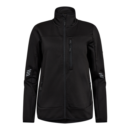 Durchgehende Damen-Midlayer-Strickjacke
