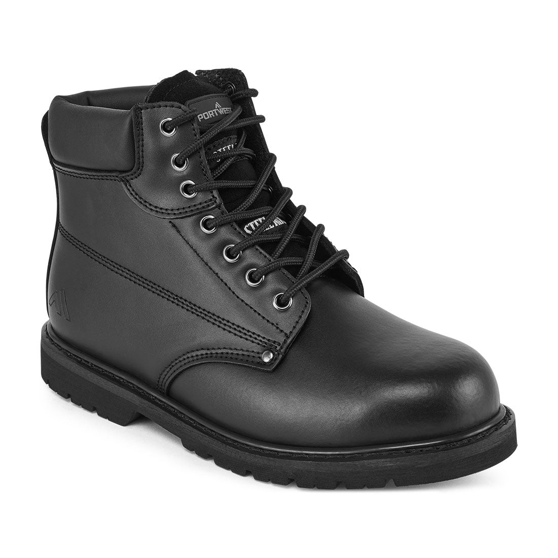 Skórzane buty za kostkę Steel Action SBP HRO — Czarny