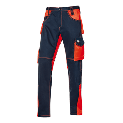 FUSION trousers FUSTIAN, BLUE/HI-VIS ORANGE