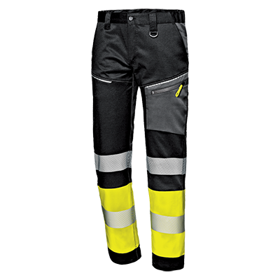 CONTRAST trousers, BLACK/HI-VIS YELLOW