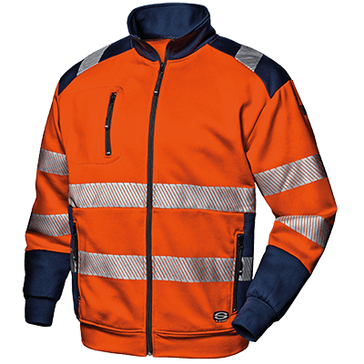 FUNNY sweatshirt, HI-VIS ORANGE/BLUE