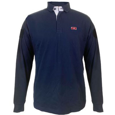 PIQUET polo l/sleeve GD w/embroidery, BLUE