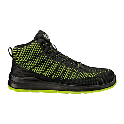 RAPID FOBIA ankle high shoe, BLACK/LIME GREEN