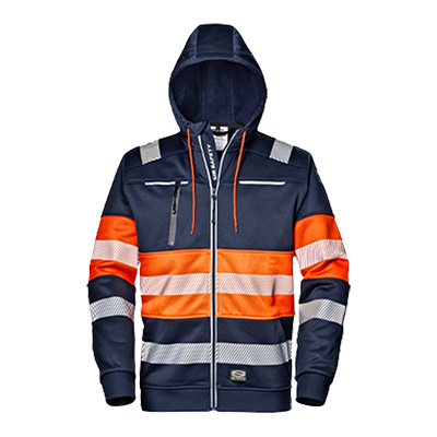 CONTRAST sweatshirt, BLUE/ORANGE