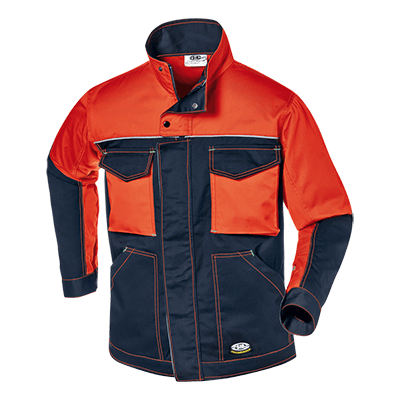 FUSION short jacket FUSTIAN, BLUE/HI-VIS ORANGE