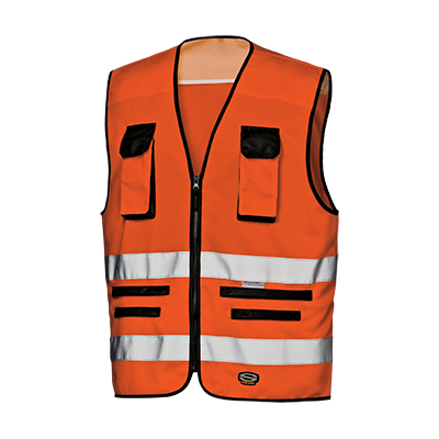TRAFFIC waistcoat, HI-VIS ORANGE, 3X, HI-VIS ORANGE/BLACK