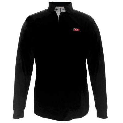 PIQUET polo l/sleeve GD w/embroidery, BLACK