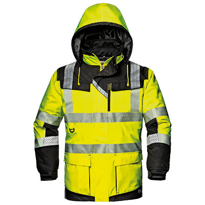 REGIMENTAL SPLIT jacket, HI-VIS YELLOW/BLACK