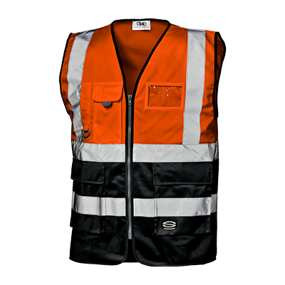 GRIFONE waistcoat, HI-VIS ORANGE/BLACK