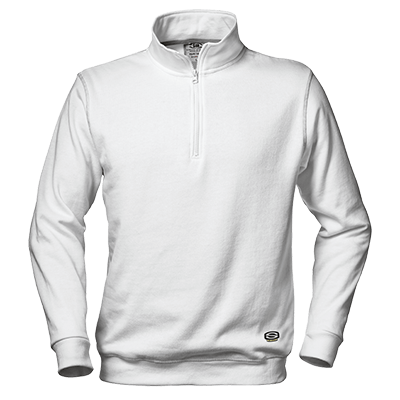 SIRFLEX zip collar sweatshirt, WHITE