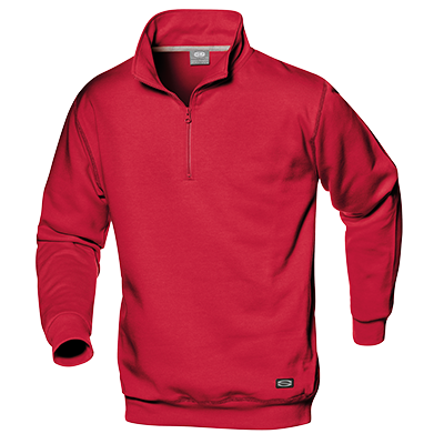 SIRFLEX zip collar sweatshirt, RED