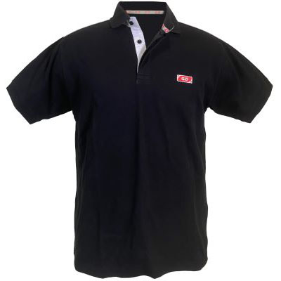 PIQUET polo s/sleeve GD w/embroidery, BLACK
