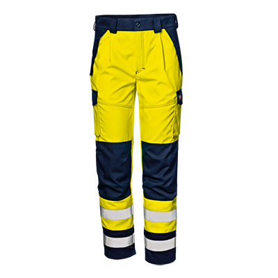 POLYTECH PLUS HV trousers, HI-VIS YELLOW/BLUE