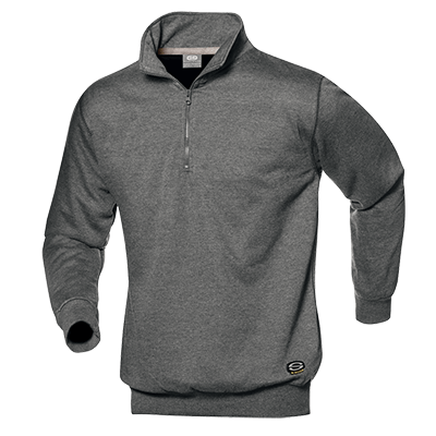 SIRFLEX zip collar sweatshirt, MELANGE GREY