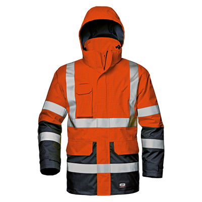 MICROLINES COMPLEX jacket, HI-VIS ORANGE/BLUE
