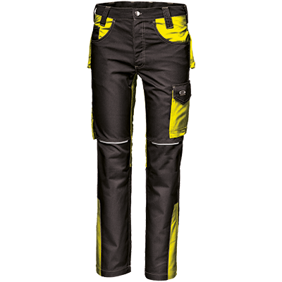 FUSION trousers MASSAUA, BLACK/HI-VIS YELLOW