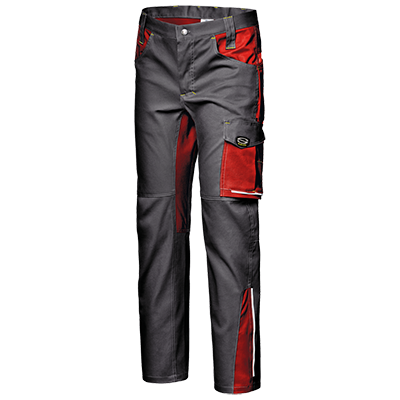 FUSION STRETCH trousers, SLATE GREY/RED