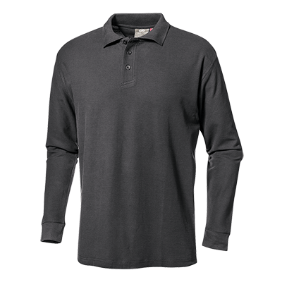 PIQUET polo shirt long sleeve, ANTHRACITE