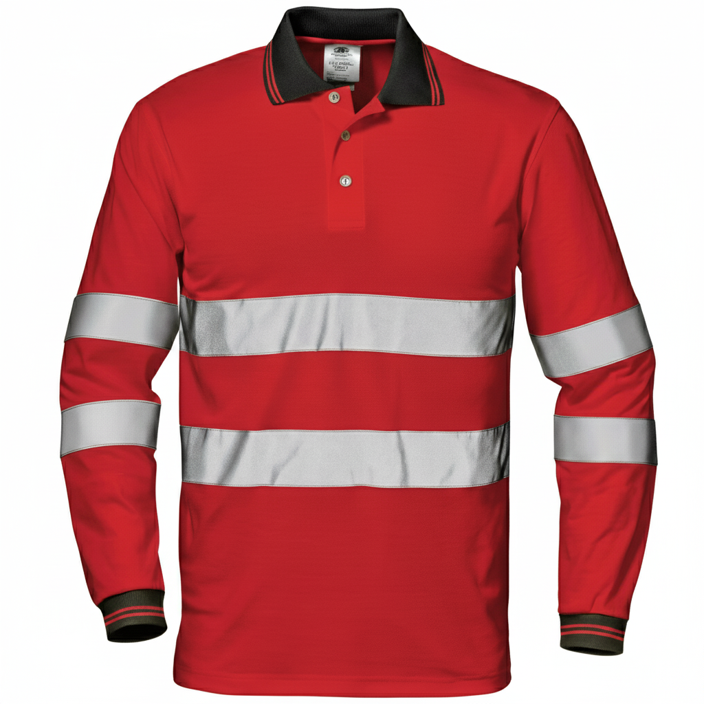 MAX CONFORT polo shirt, HI-VIS RED