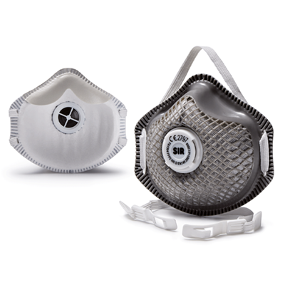 Mesh respirator FFP2 NR D carb w/v