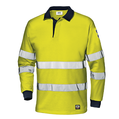 SUPERTECH polo shirt, HI-VIS YELLOW/BLUE