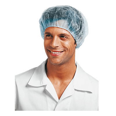 Round unisex POLIFILM hairnet (1000pcs.), LIGHT BLUE
