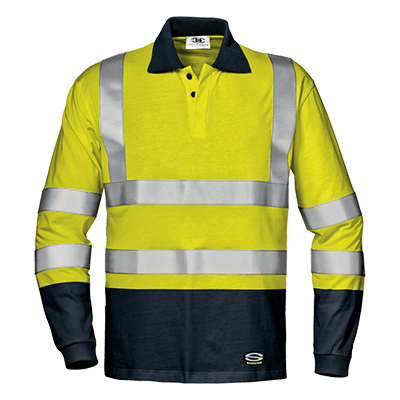 GOMEZ polo shirt, HI-VIS YELLOW/BLUE