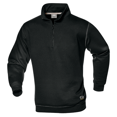 SIRFLEX zip collar sweatshirt, BLACK