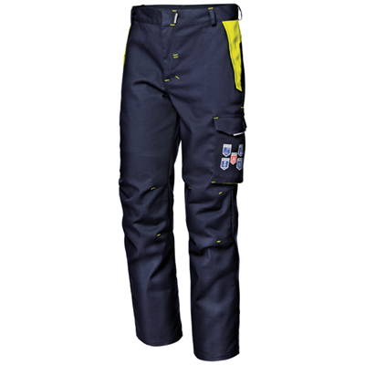 POLYTECH STRETCH trousers, BLUE/HI-VIS YELLOW