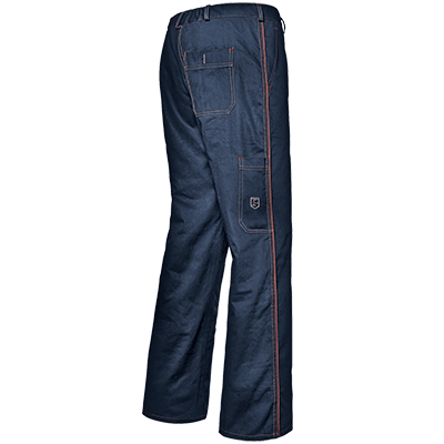 SYMBOL trousers w/piping, NAVY