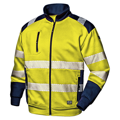 FUNNY sweatshirt, HI-VIS YELLOW/BLUE