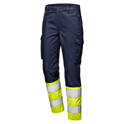 POLYTECH cl 1 trousers, BLUE/HI-VIS YELLOW