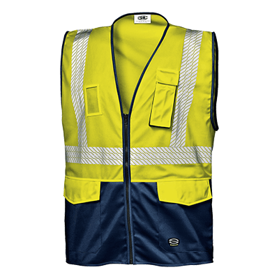 SPARVIERO waistcoat, HI-VIS YELLOW/BLUE