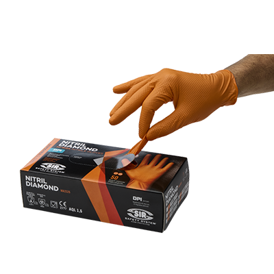 NITRIL DIAMOND glove (Box 50 pcs), ORANGE