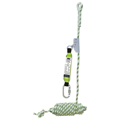 Block fall arrest w/energy absorber+rope