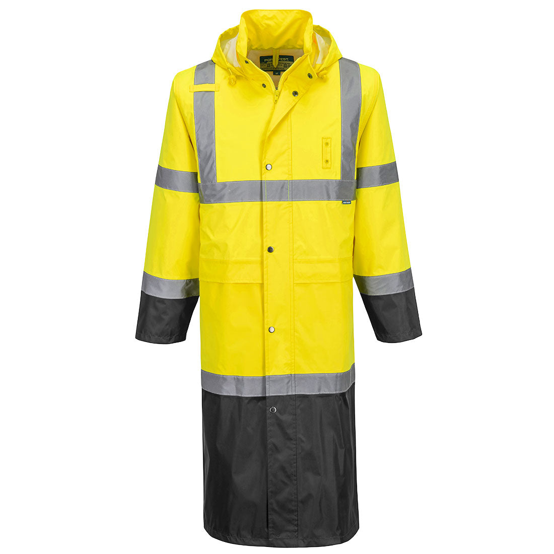 Hi-Vis Contrast Raincoat 122cm — Żółty/Czarny