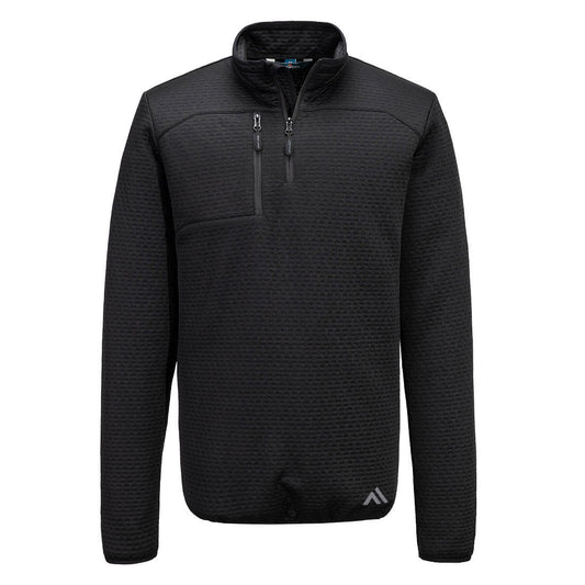 KX3 strukturiertes Sweatshirt mit 1/4-Reißverschluss