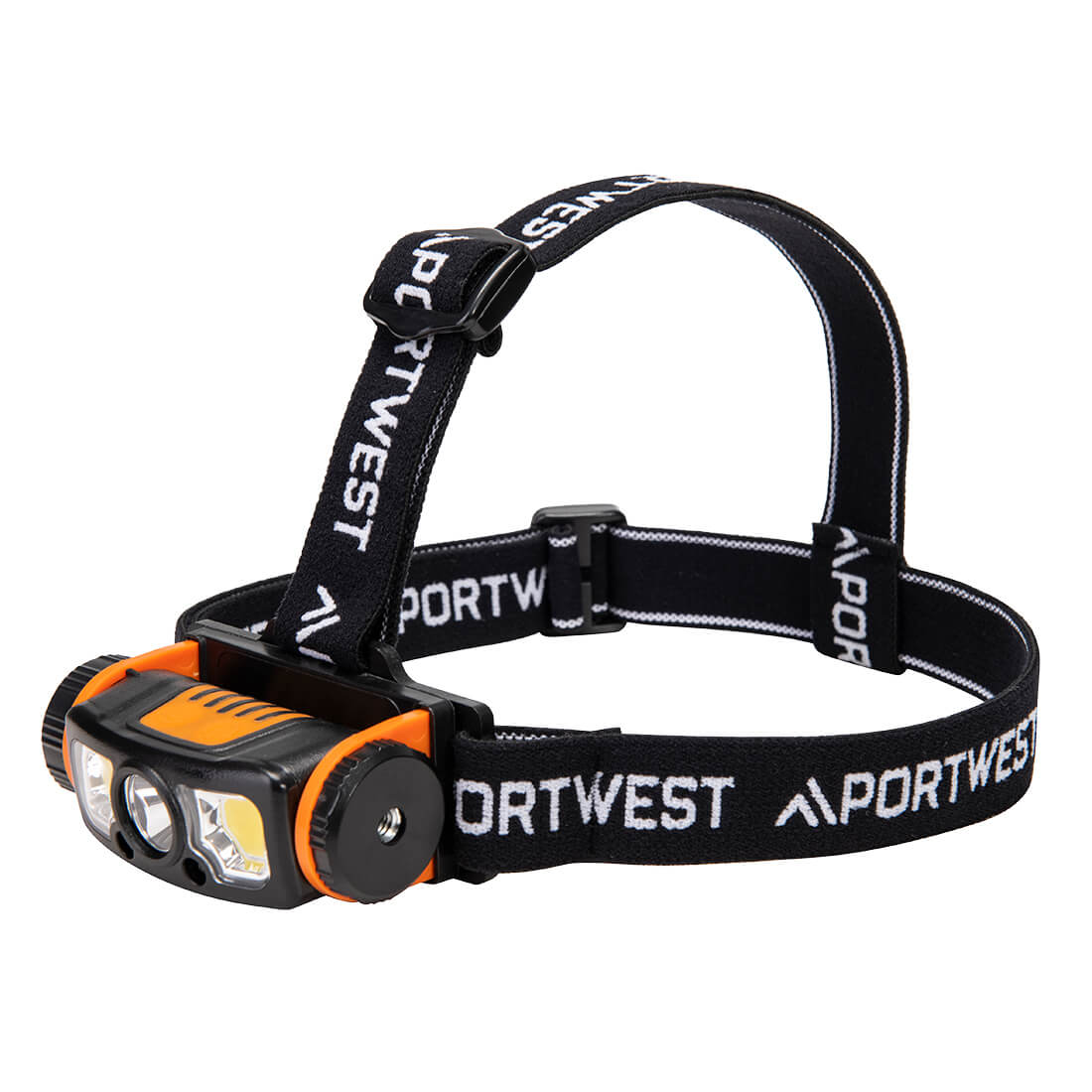 Latarka czołowa USB z czujnikiem ruchu LED — Czarny/Pomarańcz